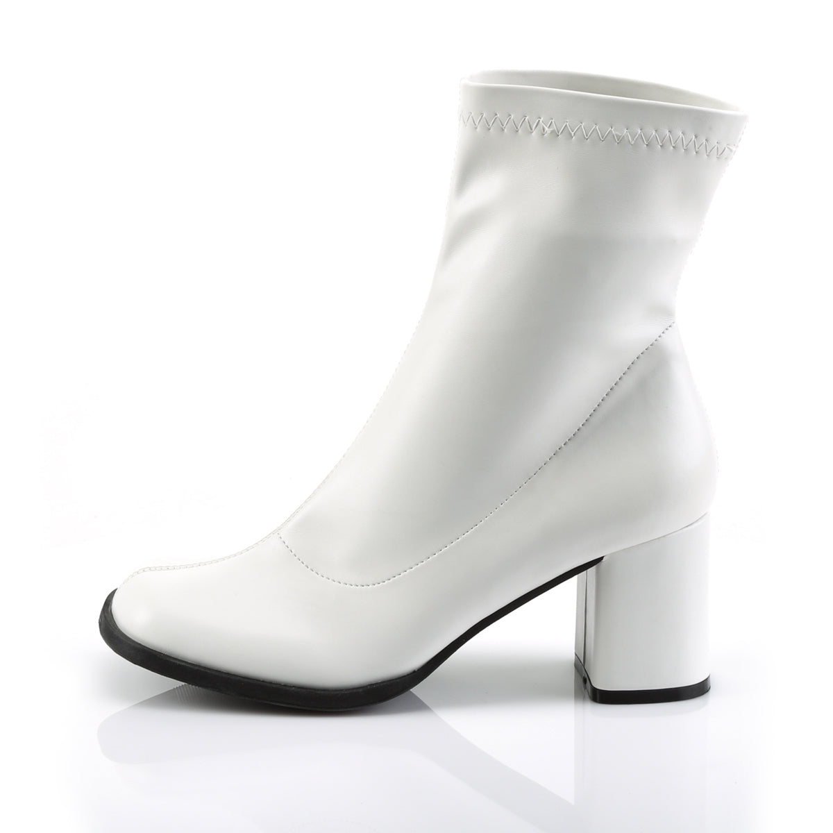 GOGO-150 3 Inch Heel White Women's Boots Funtasma Costume Shoes 