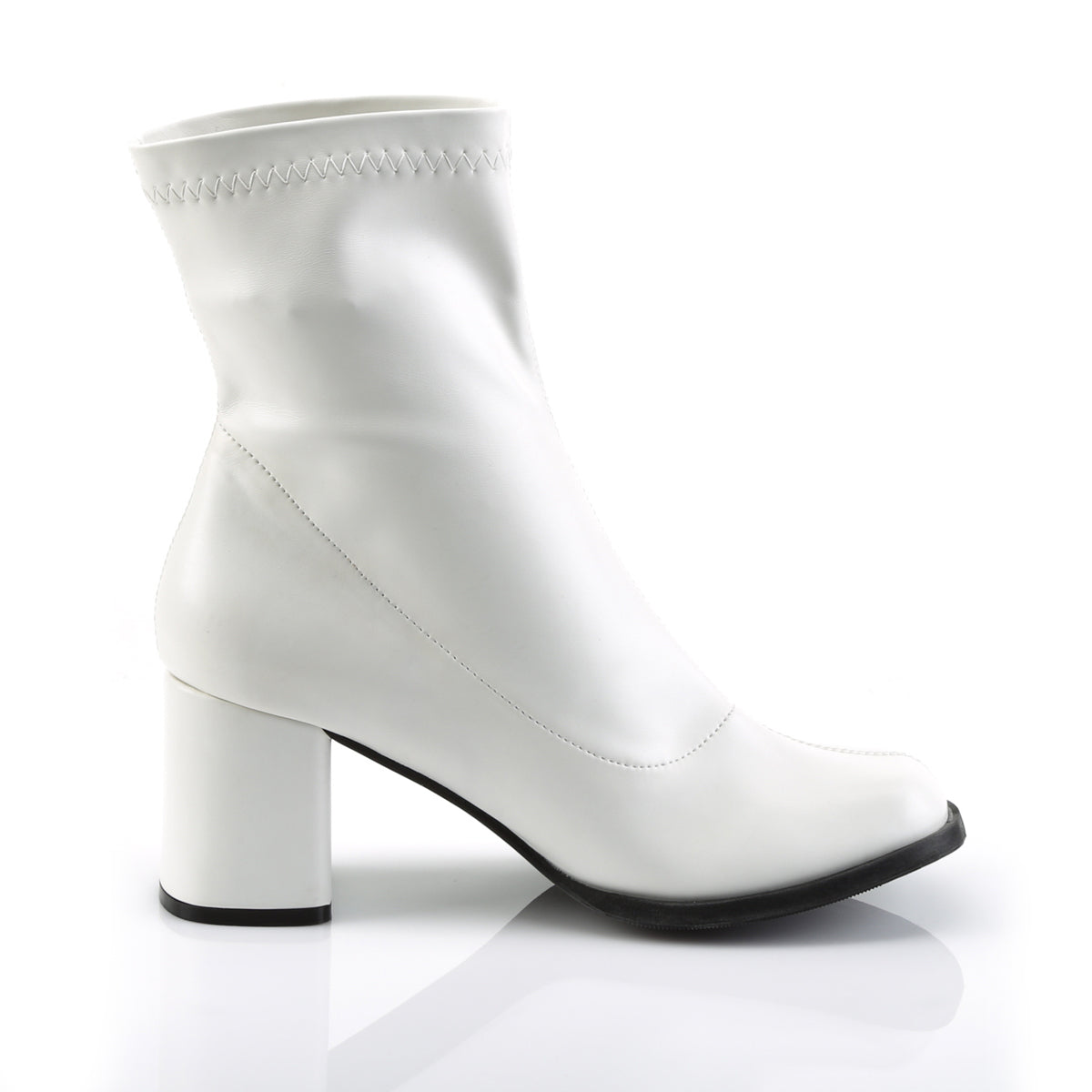 GOGO-150 3 Inch Heel White Women's Boots Funtasma Costume Shoes Fancy Dress