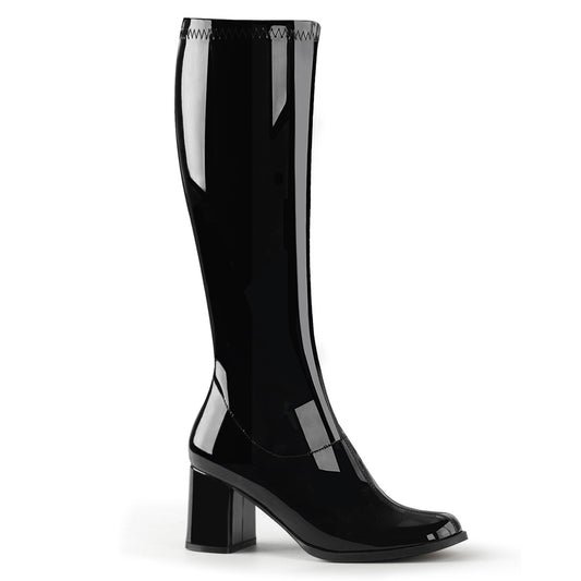 GOGO-300 3" Heel Black Stretch Women's Boots Funtasma Costume Shoes