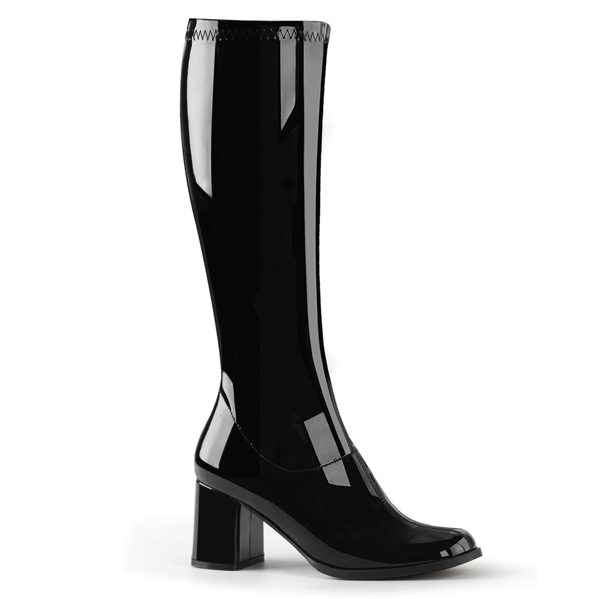GOGO-300 Pleasers Funtasma 3" Heel Black Stretch Patent Women's Boots