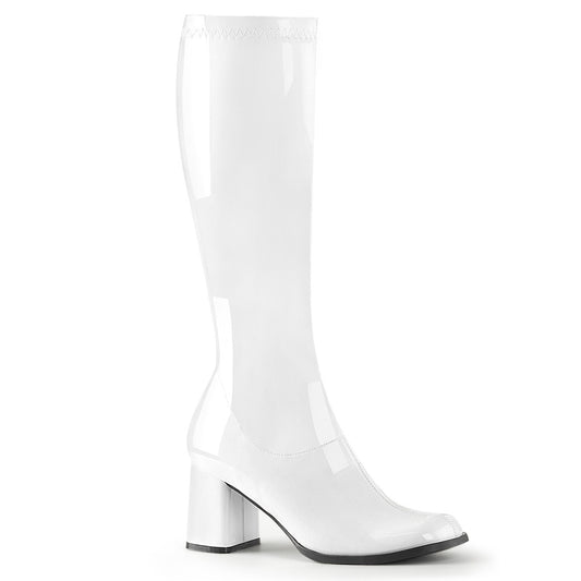 GOGO-300 3 Inch Heel White Women's Boots Funtasma Costume Shoes