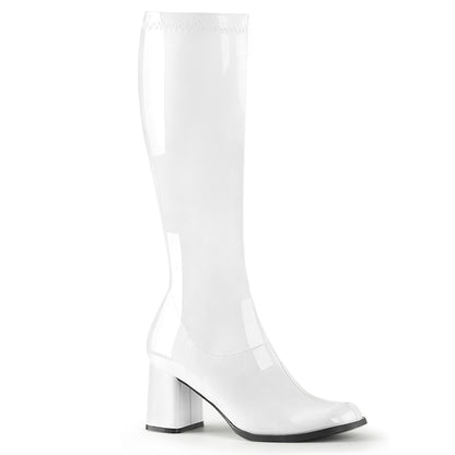 Gogo-300 Funtasma 3 inch Heel White Brevet pentru femei Boots