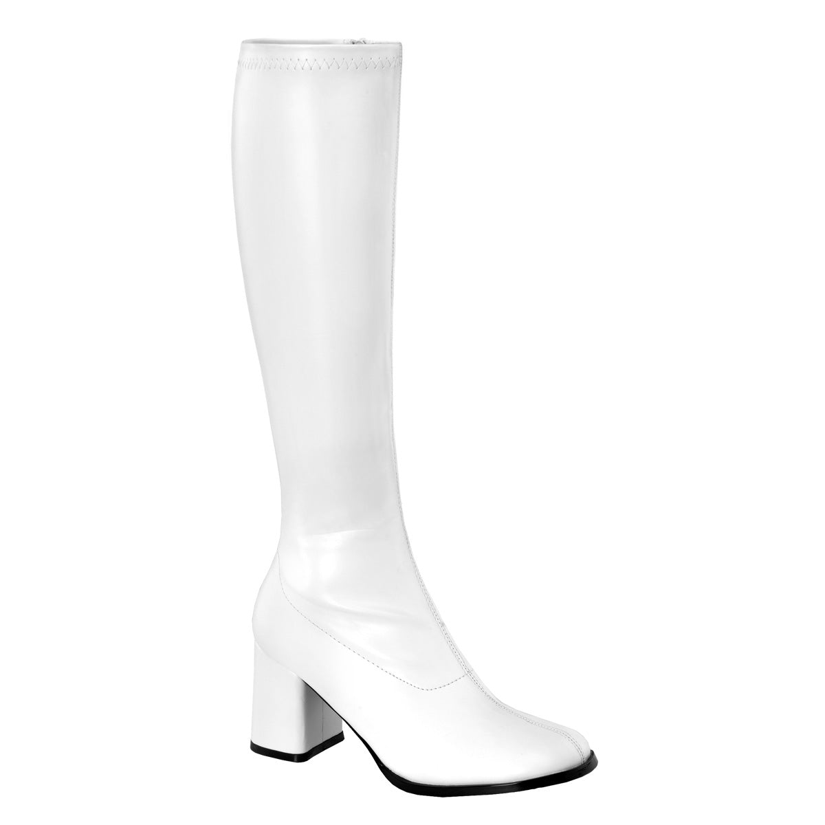 White 3 Inch Abba Disco Boots -  Funtasma GOGO-300