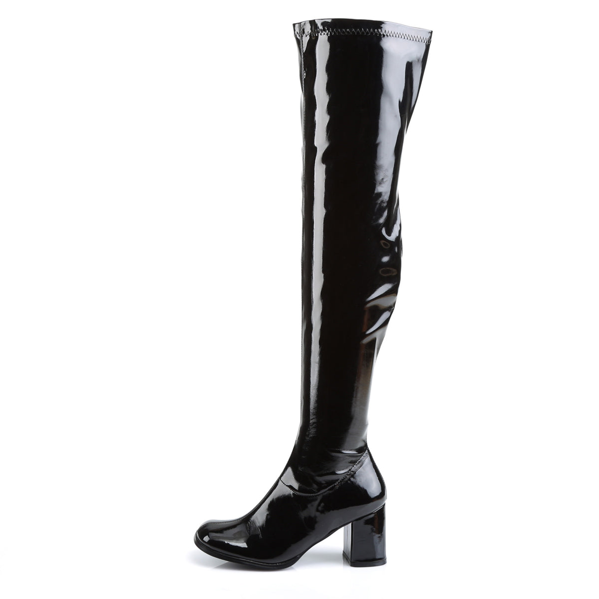 GOGO-3000 3" Heel Black Stretch Women Boots Funtasma Costume Shoes 