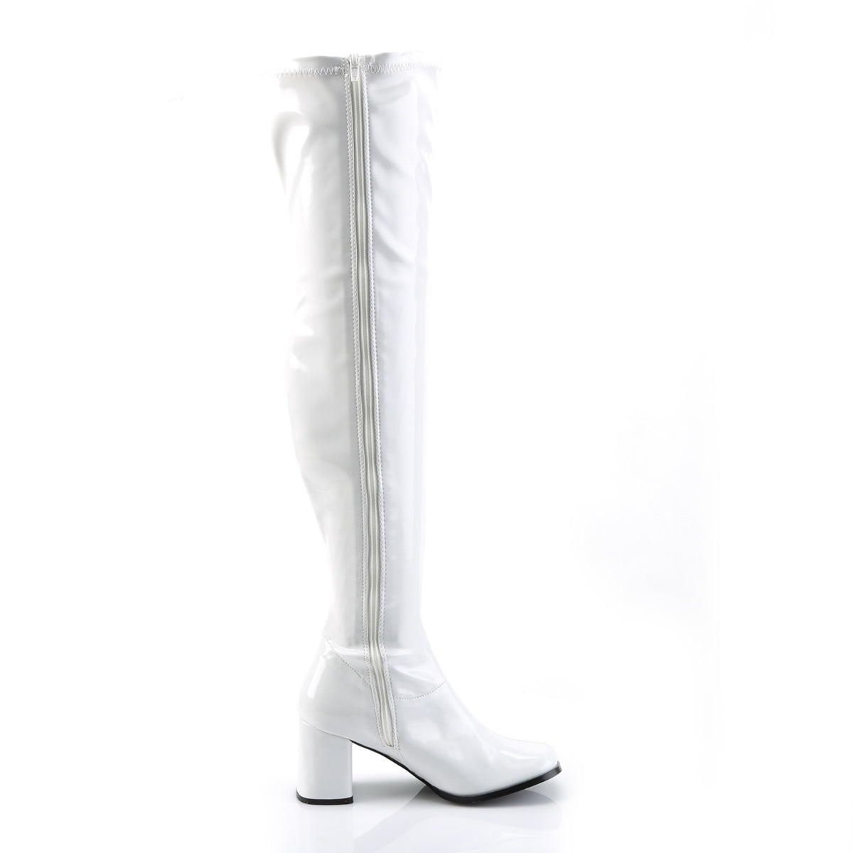 GOGO-3000 3 Inch Heel White Women's Boots Funtasma Costume Shoes Fancy Dress