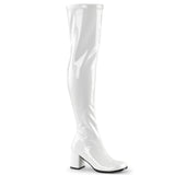 White 3 Inch Retro 70s Boots -  Funtasma GOGO-3000