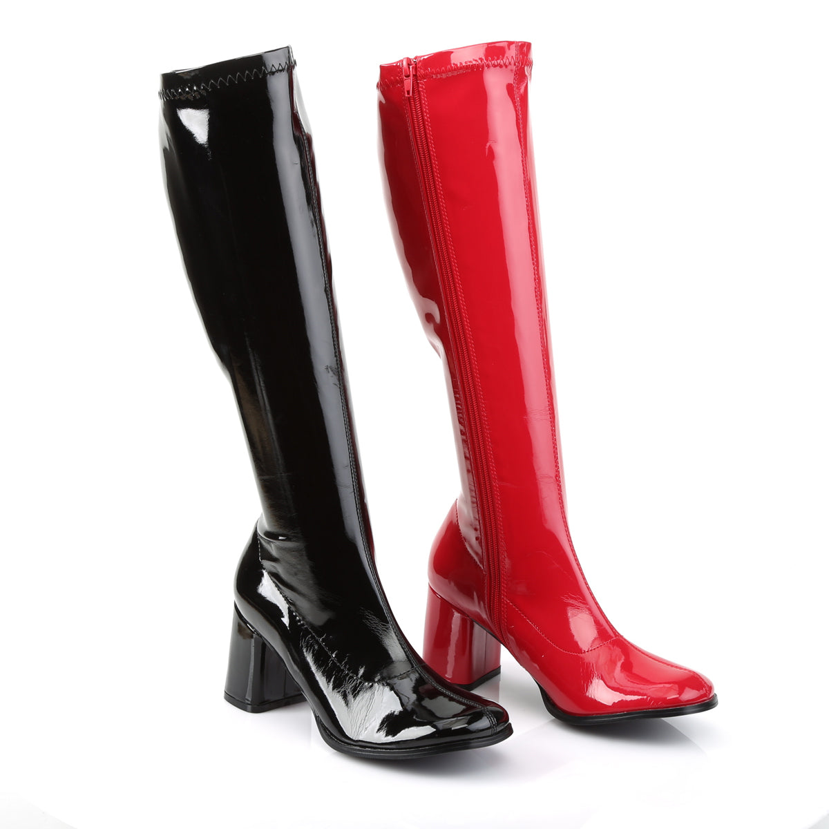 GOGO-300HQ 3 Inch Heel Black and Red Women's Boots Funtasma Costume Shoes Alternative Footwear