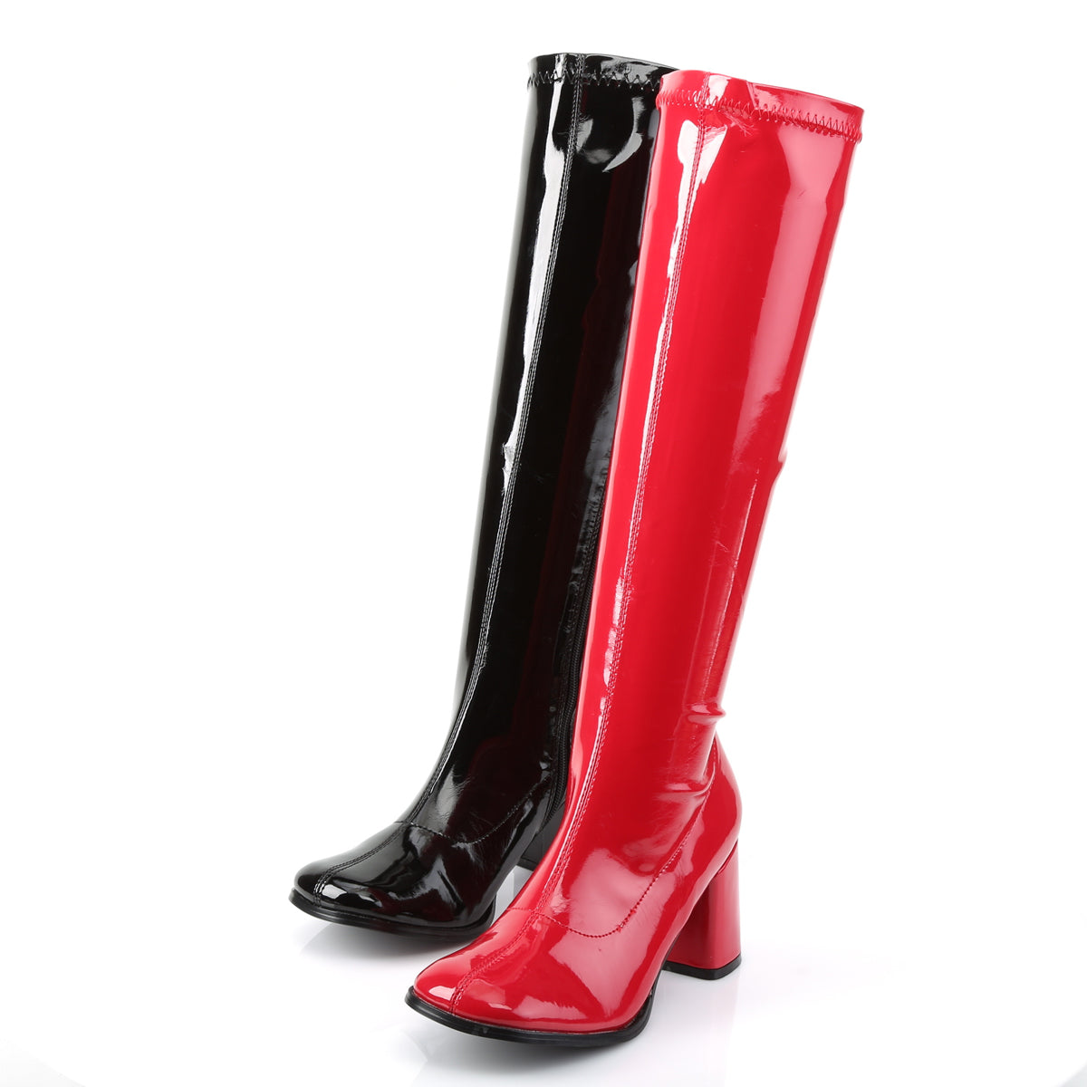 GOGO-300HQ 3 Inch Heel Black and Red Women's Boots Funtasma Costume Shoes 