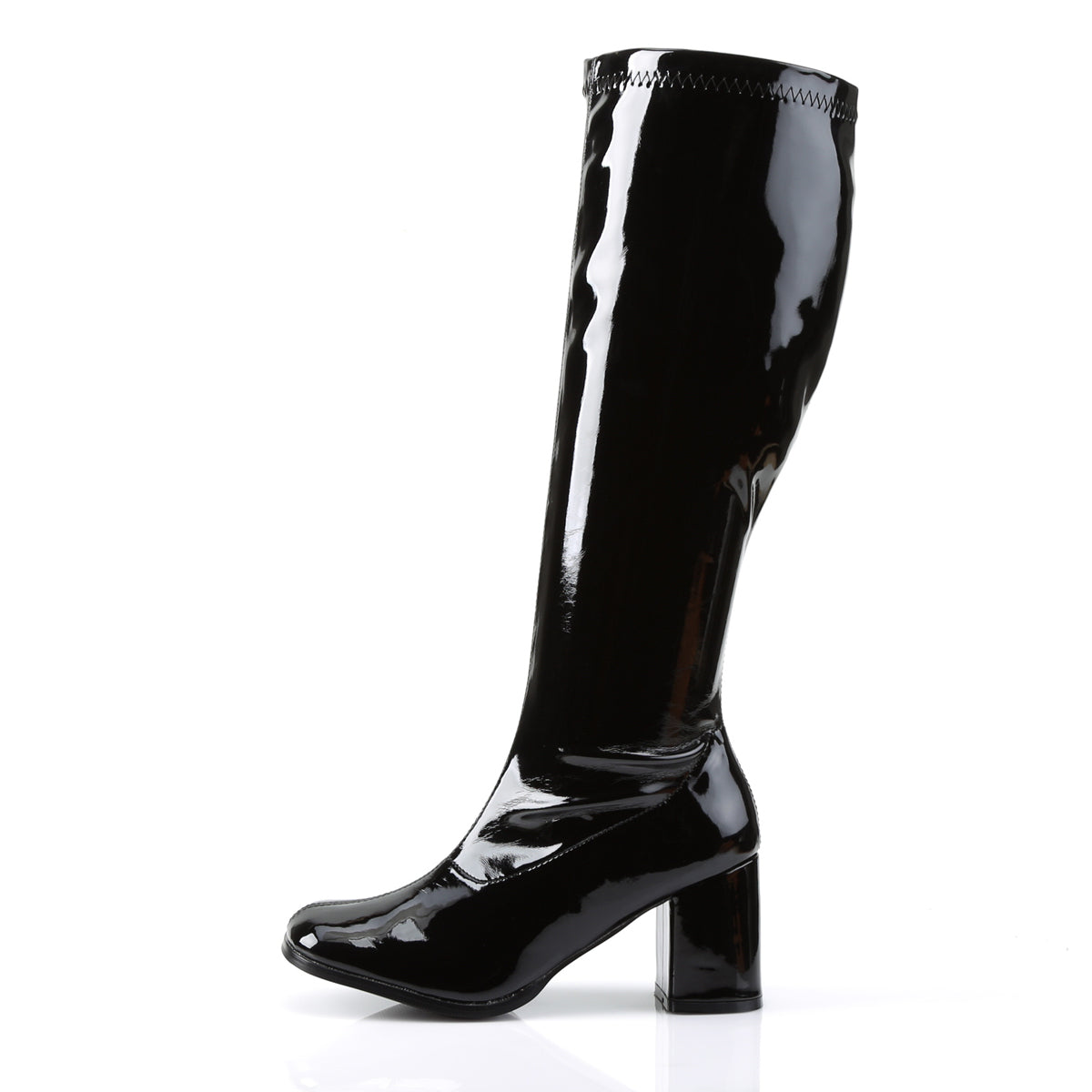 GOGO-300WC 3" Heel Black Wide Width Knee High Boots Funtasma Costume Shoes 