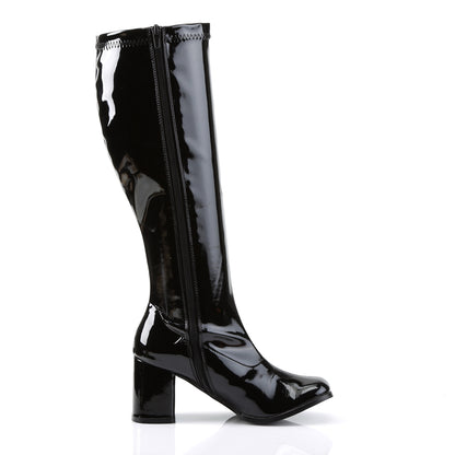 GOGO-300WC 3" Heel Black Wide Width Knee High Boots Funtasma Costume Shoes Fancy Dress