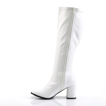 GOGO-300WC 3" Heel White Wide Width Knee High Boots Funtasma Costume Shoes 
