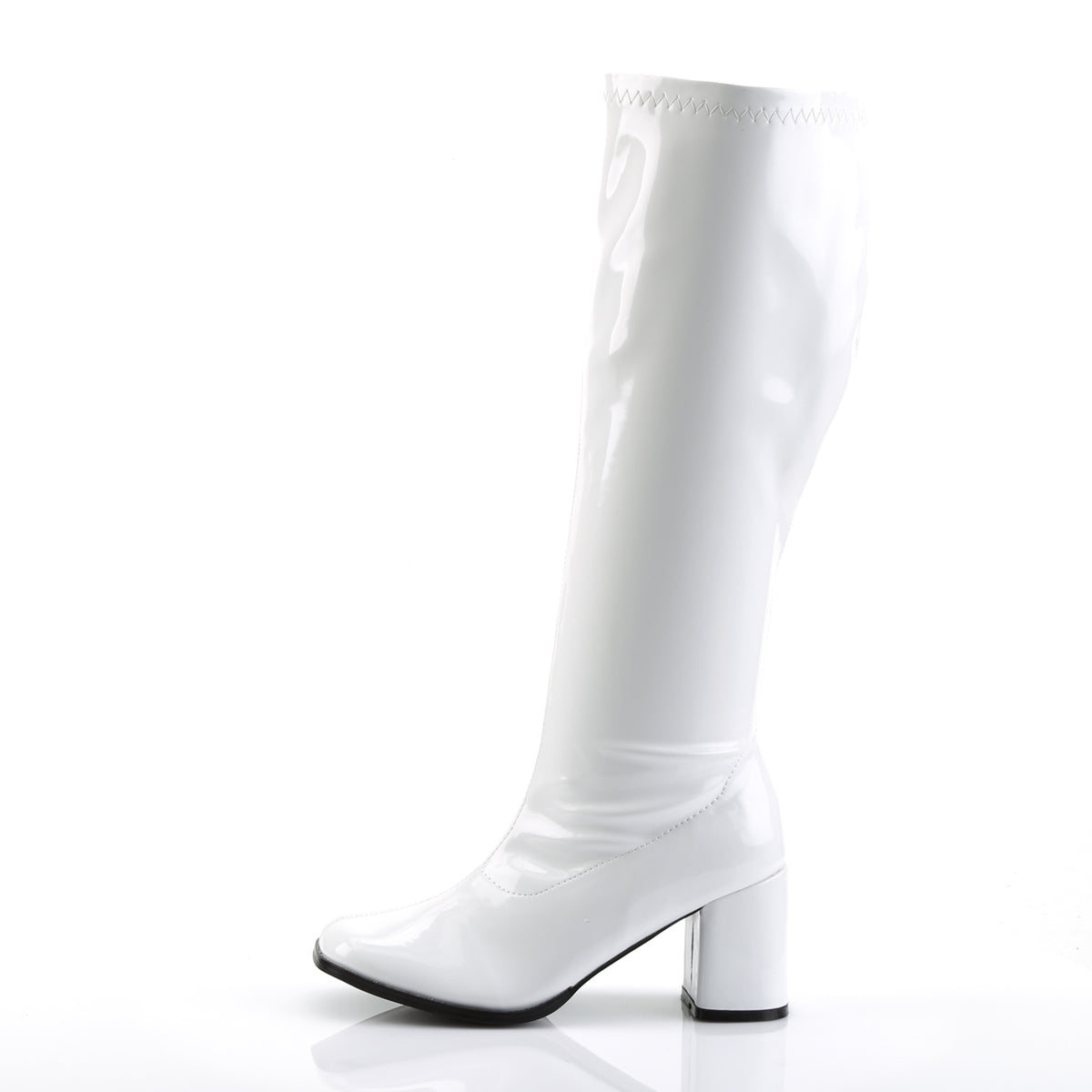 GOGO-300WC 3" Heel White Wide Width Knee High Boots Funtasma Costume Shoes 
