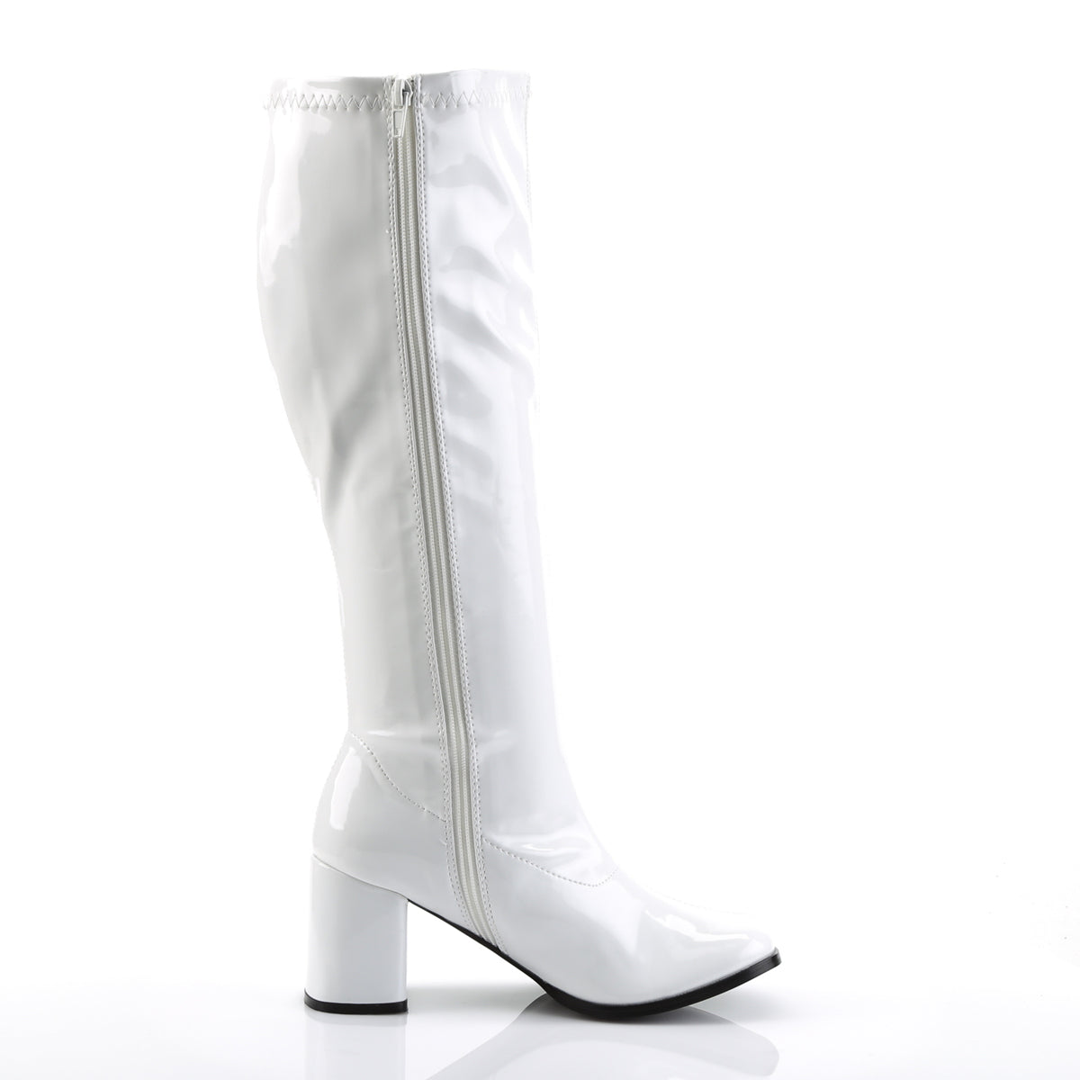 GOGO-300WC 3" Heel White Wide Width Knee High Boots Funtasma Costume Shoes Fancy Dress