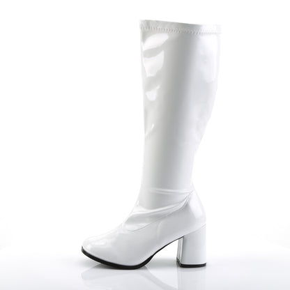 GOGO-300X 3" White Wide Width Knee High Boot Funtasma Costume Shoes 