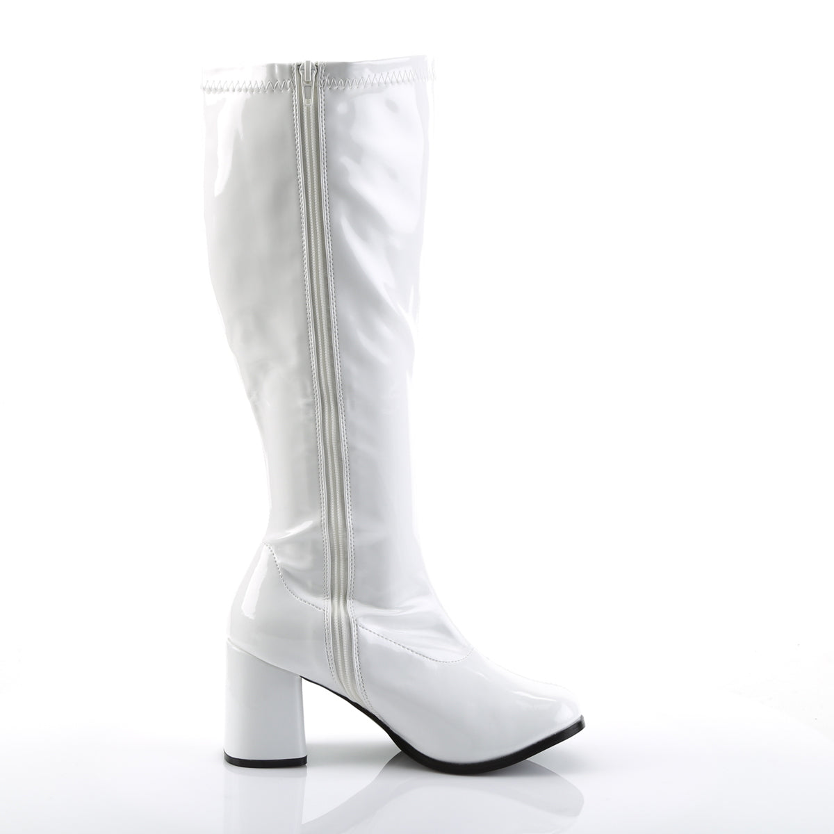 GOGO-300X 3" White Wide Width Knee High Boot Funtasma Costume Shoes Fancy Dress