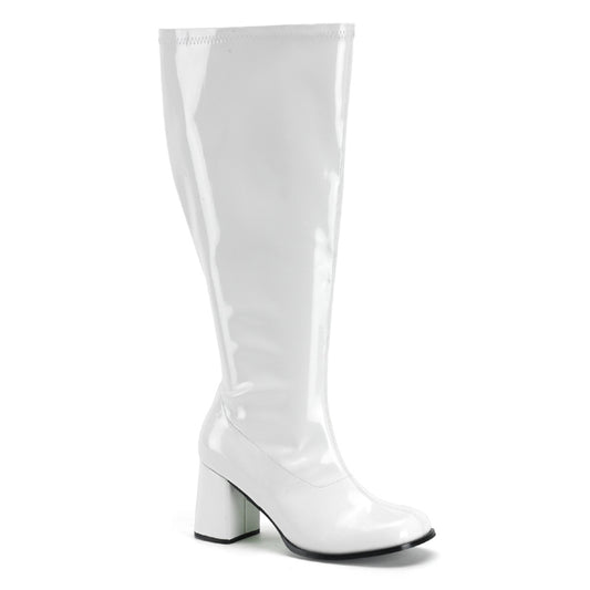GOGO-300X 3" White Wide Width Knee High Boot Funtasma Costume Shoes