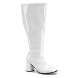 White 3 Inch Wide Boots -  Funtasma GOGO-300X