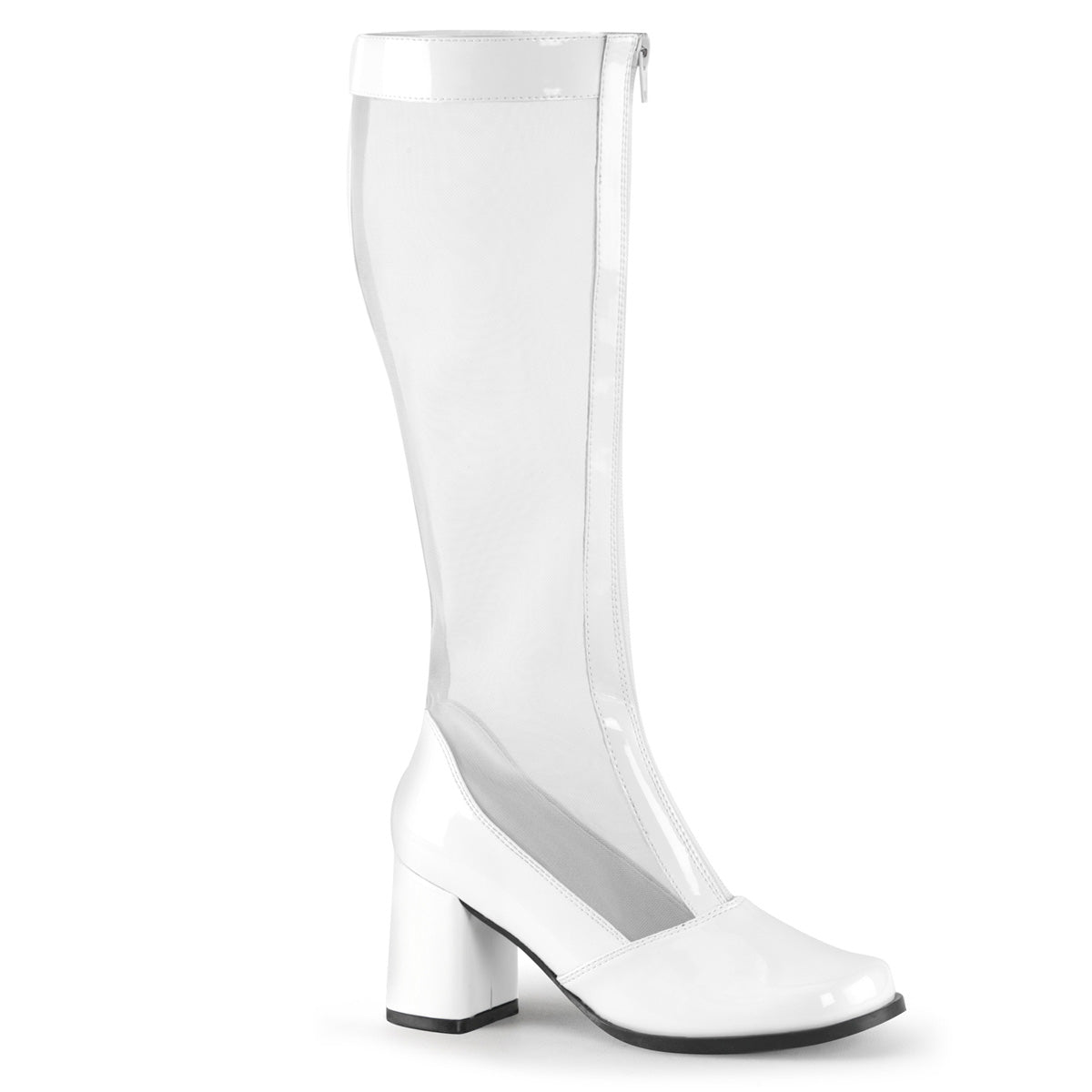GOGO-307 3 Inch Heel White Women's Boots Funtasma Costume Shoes