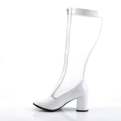 GOGO-307 3 Inch Heel White Women's Boots Funtasma Costume Shoes 