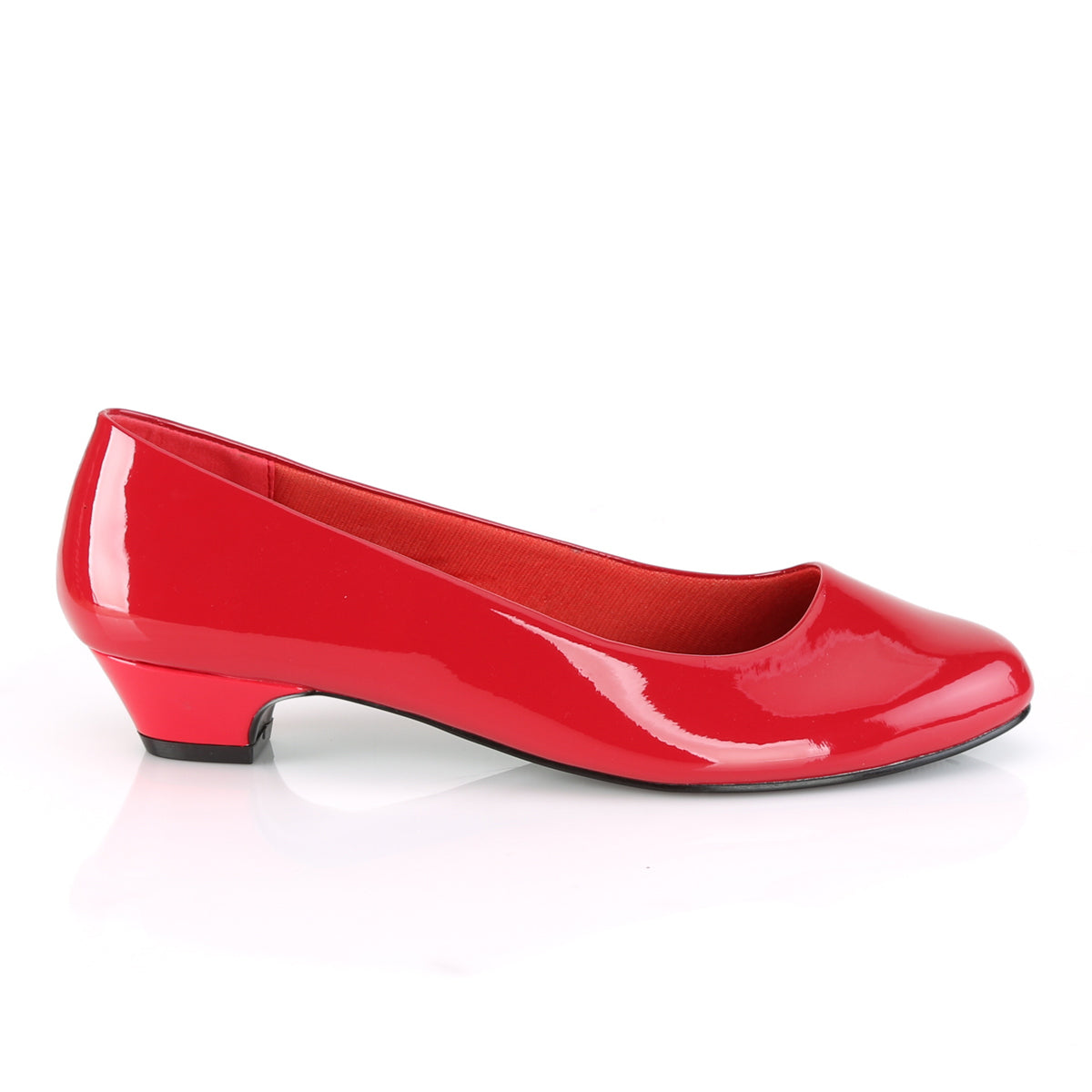 GWEN-01 Pleaser Pink Label 1.5 Inch Heel Red Fetish Footwear-Pleaser Pink Label- Large Size Ladies Shoes
