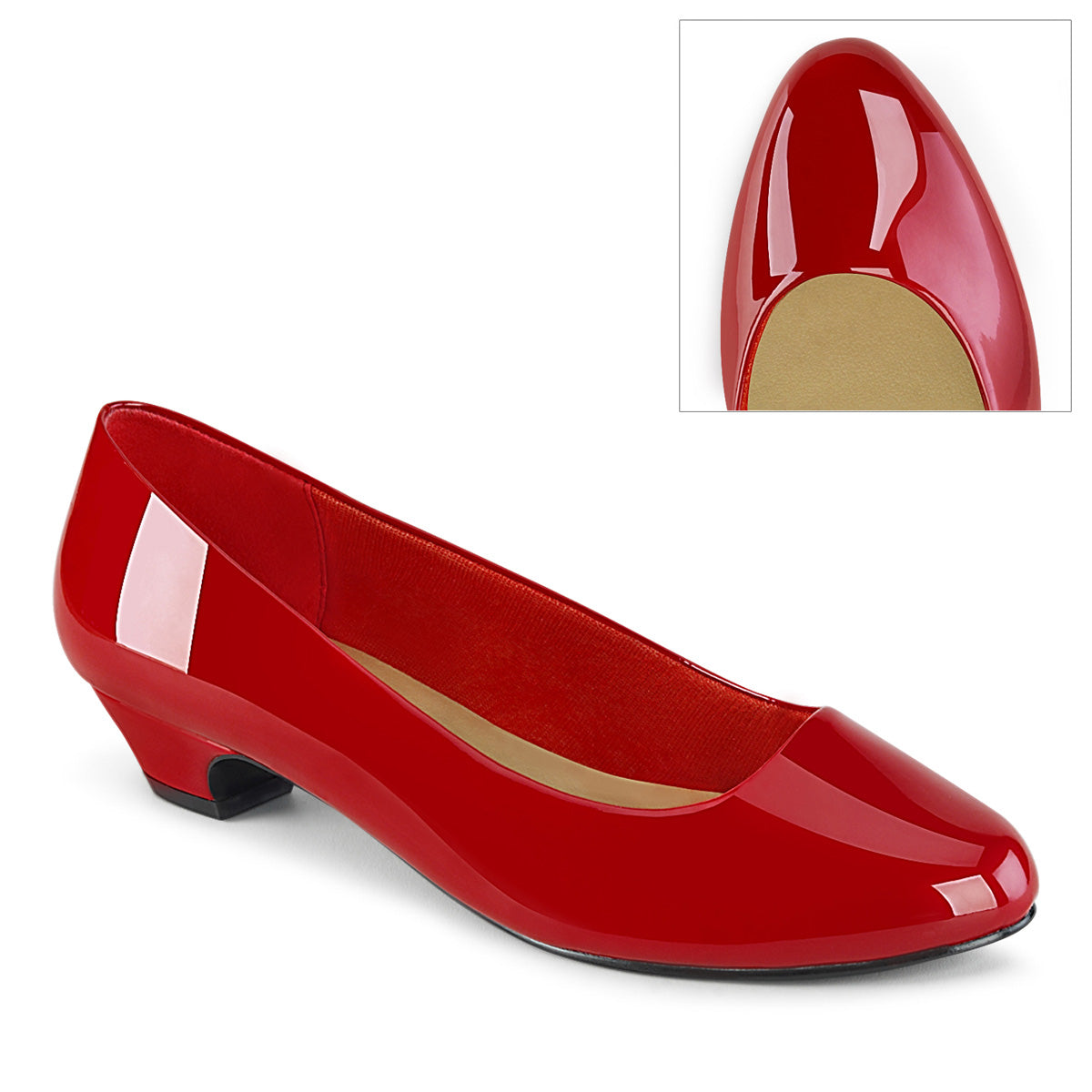 GWEN-01 Pleaser Large Size Ladies Shoes 1.5 Inch Heel Red Sexy Shoes