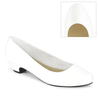 GWEN-01 Pleaser Large Size Ladies Shoes 1.5 Inch Heel White Fetish Shoes