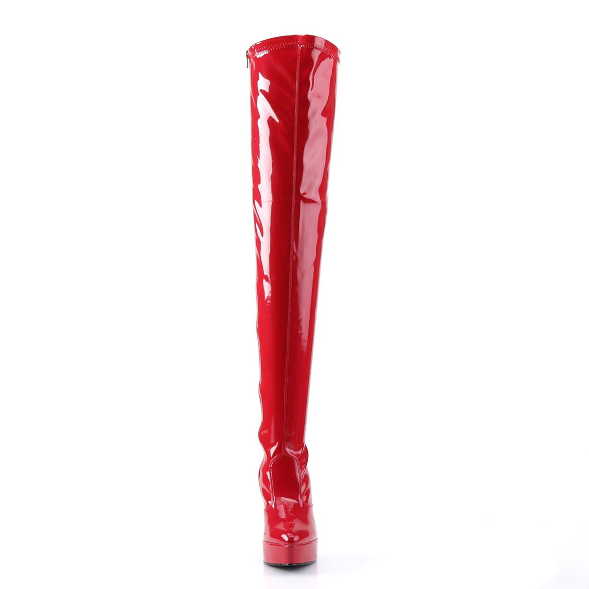 INDULGE 3000 Devious 5 Inch Heel Red Platforms Thigh Boots Devious Heels Alternative Footwear