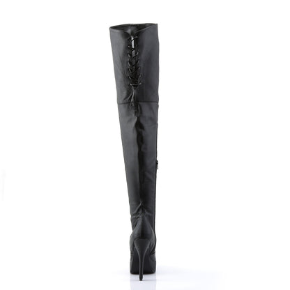 INDULGE 3011 Devious 5" Heel Black Leather Sexy Thigh Boots Devious Heels Fetish Footwear