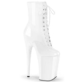 White 9 Inch Very High Ankle Boots -  Pleaser INFINITY-1020