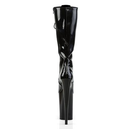 INFINITY-2020 9" Heel Black Patent Pole Dancing Platforms-Pleaser- Sexy Shoes Fetish Footwear