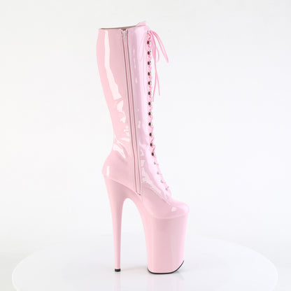INFINITY-2020 Pleaser Sexy Pink Lace Up Knee High Boots