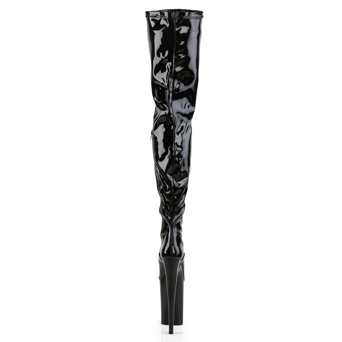 pleaser platforms pole dancing infinity 3028 black stretch shiny and black