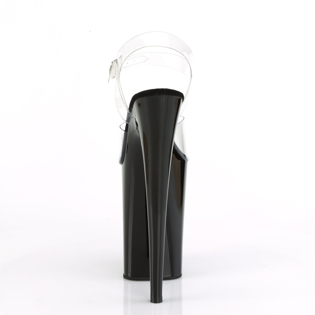 INFINITY-908 9" Heel Clear and Black Pole Dancing Platforms-Pleaser- Sexy Shoes Fetish Footwear