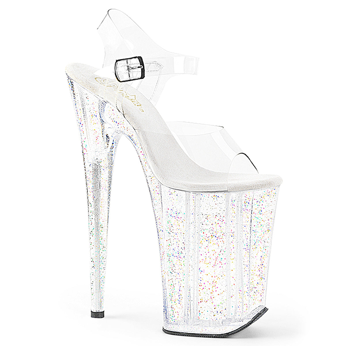 INFINITY-908MG Pleaser 9" Heel Clear Glitter Stripper Platforms High Heels