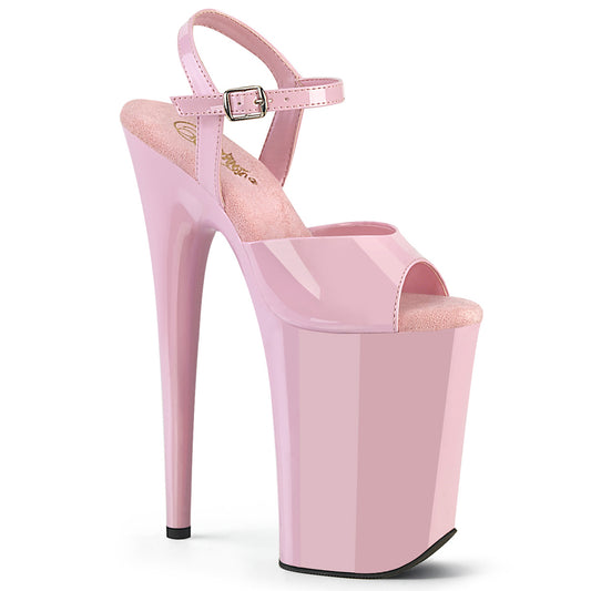 INFINITY-909 Pleaser 9" Baby Pink Ankle Strap Pole Dancing Shoes