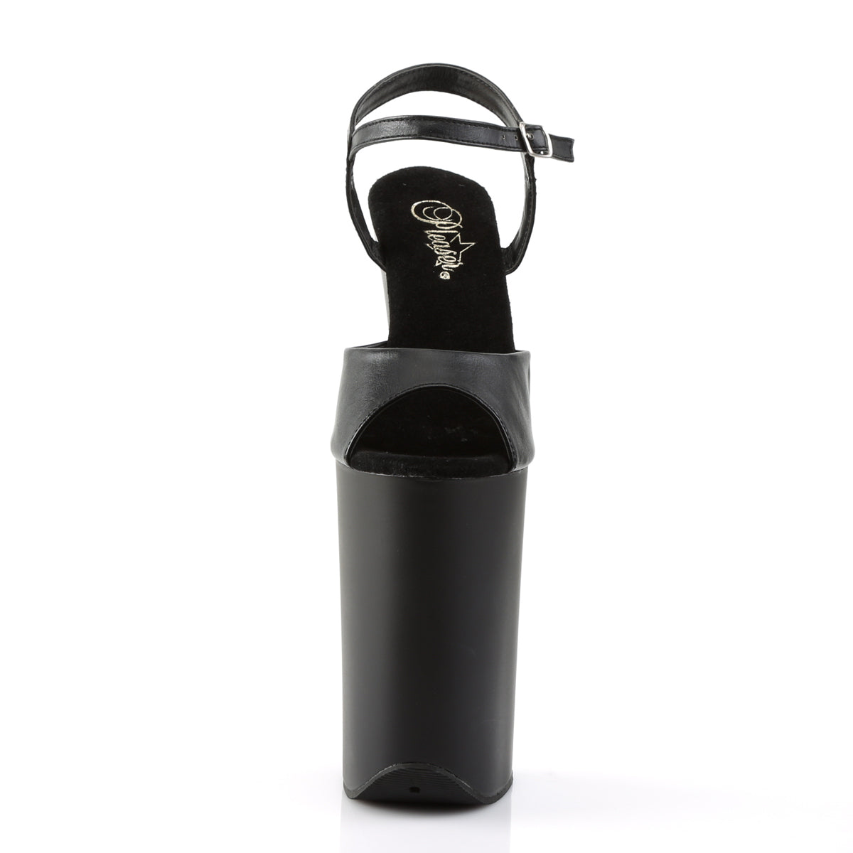 infinity 909 pleaser sexy shoes 9 inch heel 5 1 4 inch platforms ankle strap sandals black faux leather