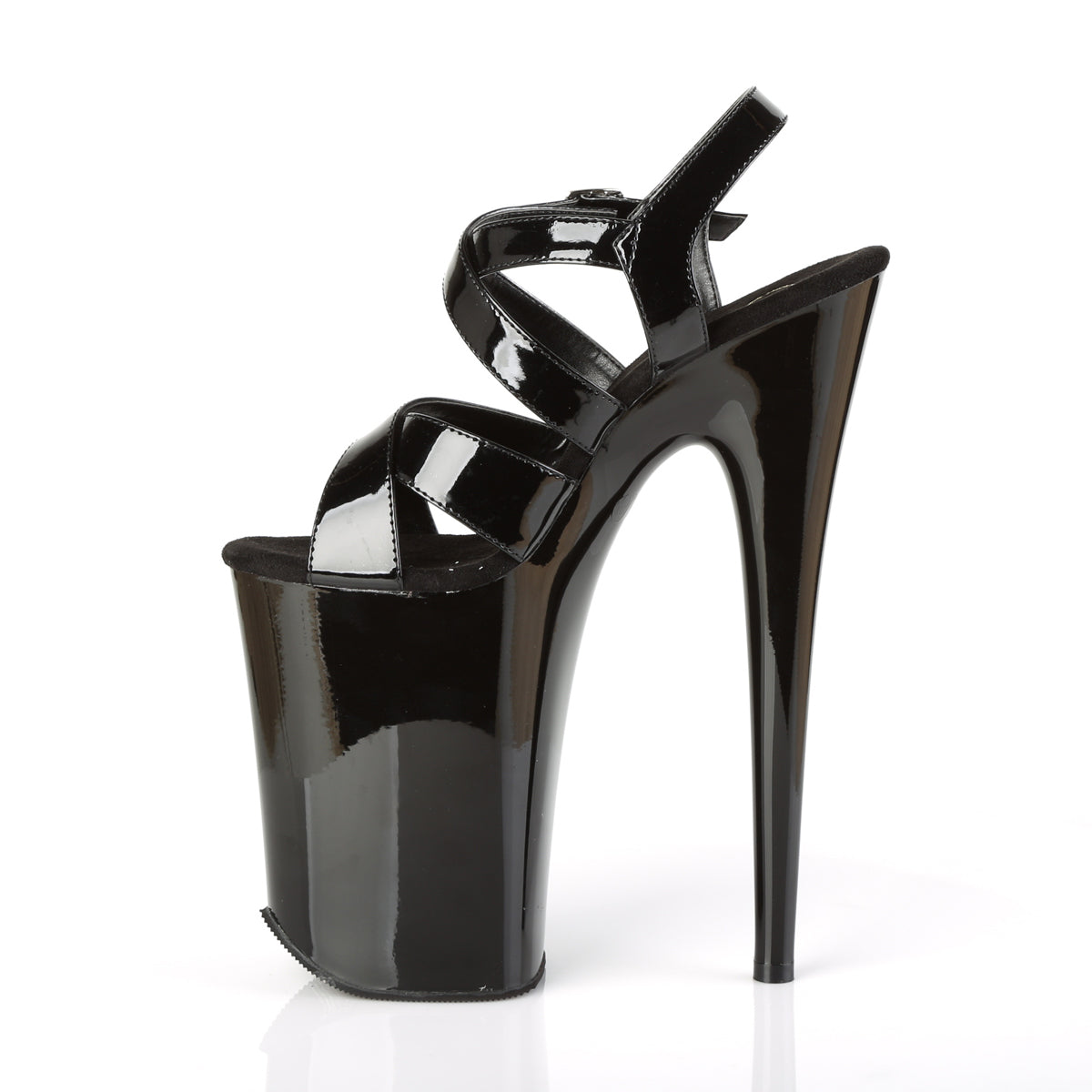 INFINITY-997 9 Inch Heel Black Patent Pole Dancing Platforms-Pleaser- Sexy Shoes Pole Dance Heels