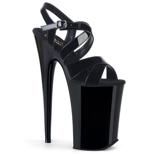 INFINITY-997 9 Inch Heel Black Patent Pole Dancing Platforms-Pleaser- Sexy Shoes