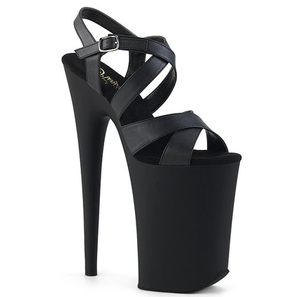 INFINITY-997 Pleaser 9 Inch Heel Black Pole Dancer Platform Strappy Shoes