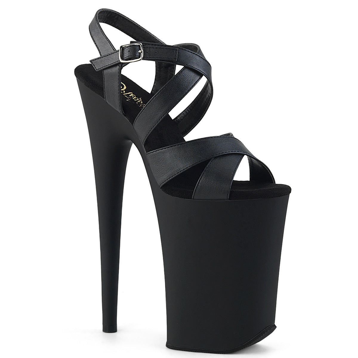 Infinity-997 Pleaser Heel Heel Black Pole Dancer Plataforma Strappy Shoes