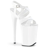 White 9 Inch Sky High Platform Shoes -  Pleaser INFINITY-997