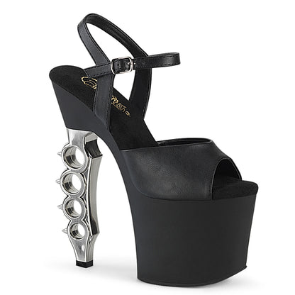 IRONGRIP-709 Pleasers Platform Brass Knuckles Heel Ankle Strap Shoes