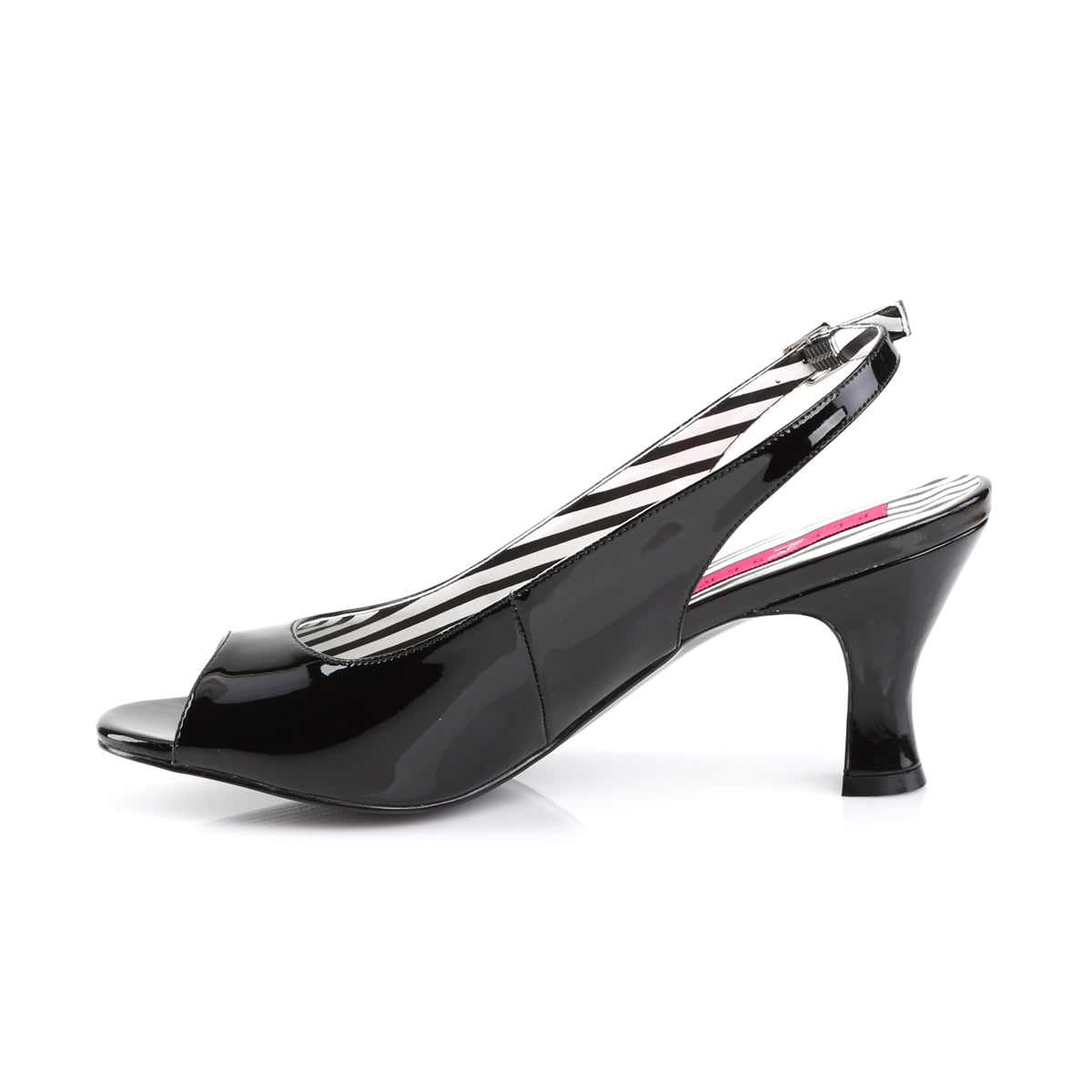 JENNA-02 Pink Label 3 Inch Heel Black Patent Fetish Footwear-Pleaser Pink Label- High Heels for Men