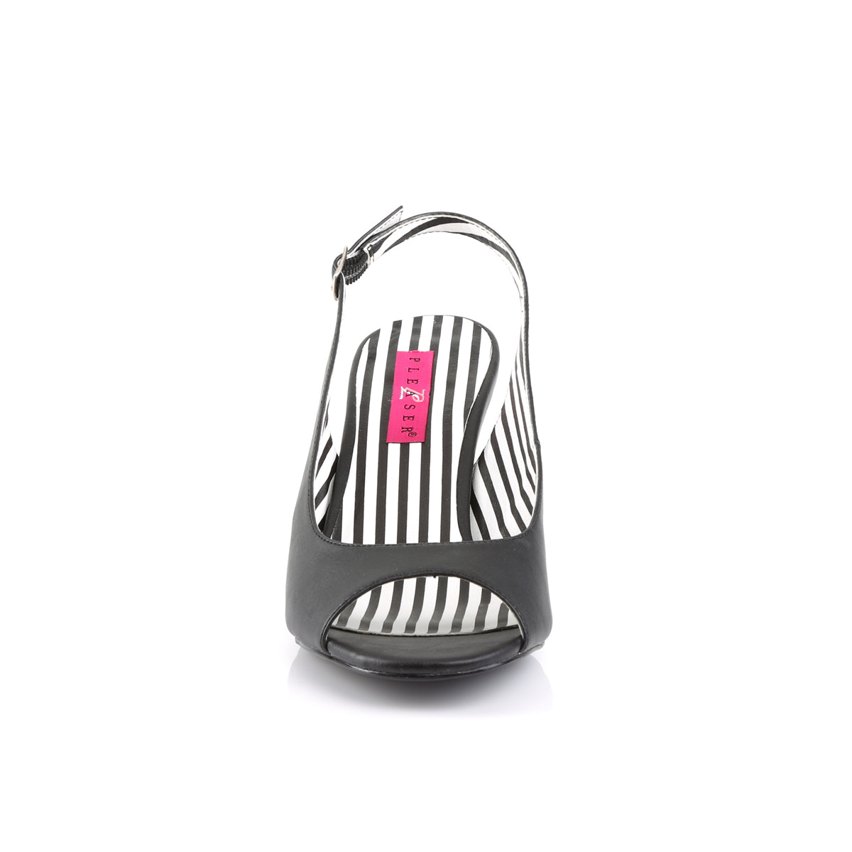 pleaser pink label fetish shoes no platforms jenna 02 black faux leather