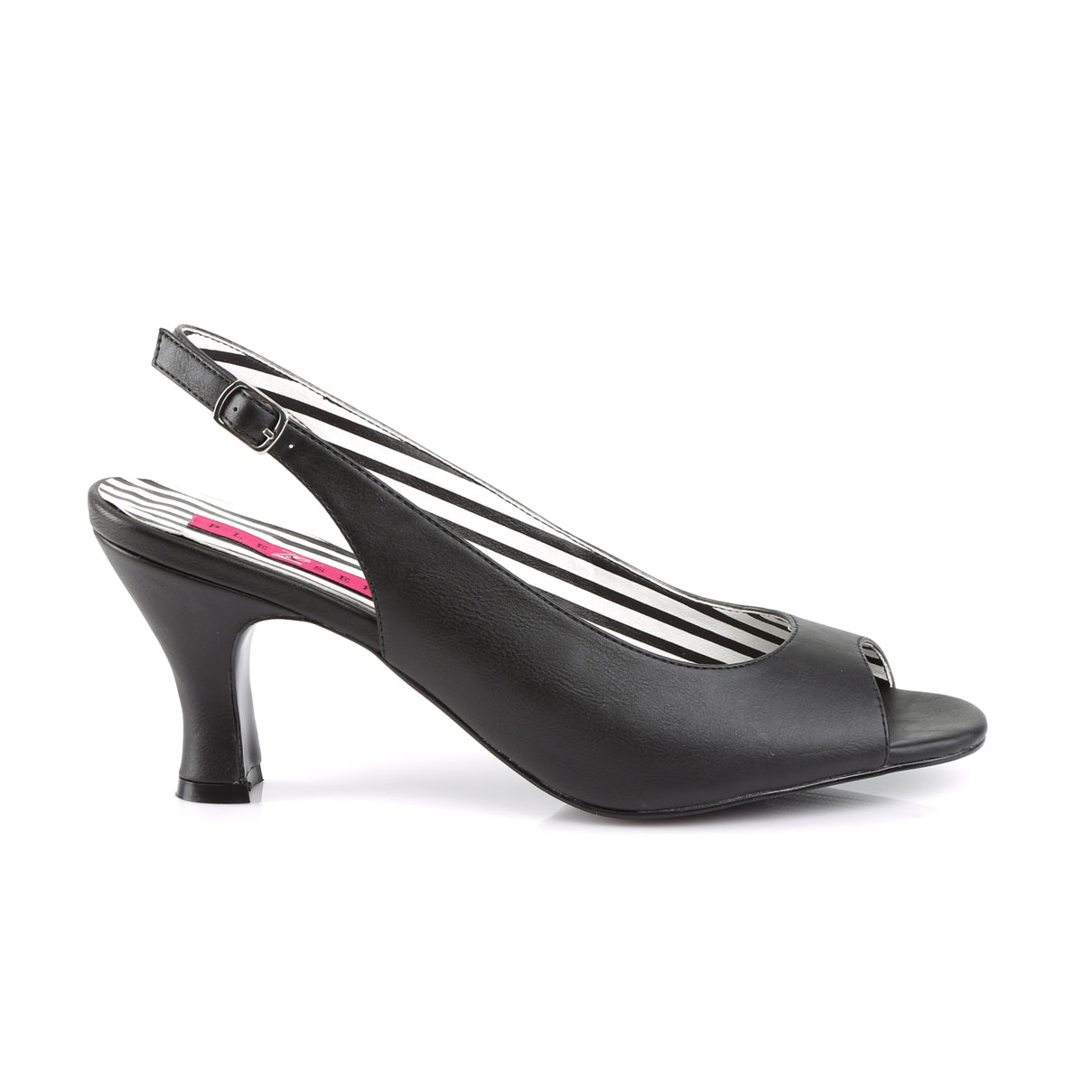 JENNA-02 Pleaser Pink Label 3 Inch Heel Black Fetish Shoes-Pleaser Pink Label- Large Size Ladies Shoes