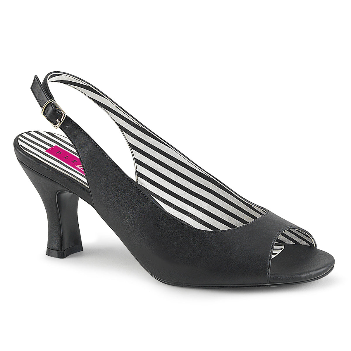Jenna-02 plăcere roz etichetă 3 inch heel pantofi de fetiș negru
