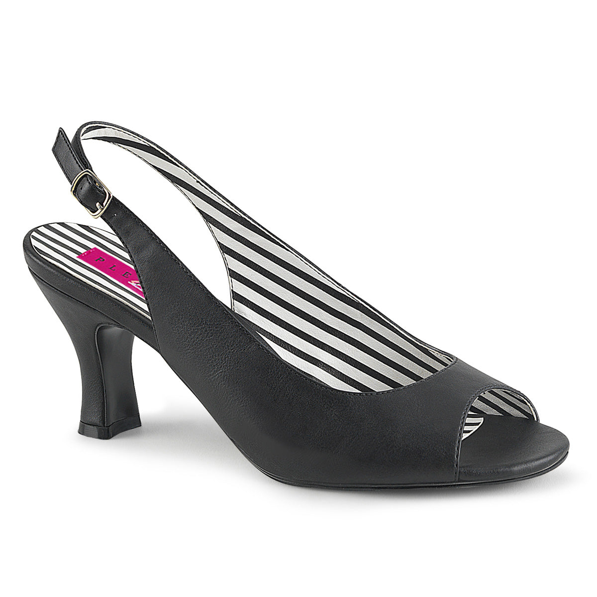 Jenna-02 Pleaser Zapatos de damas de gran tamaño de 3 pulgadas zapatos negros
