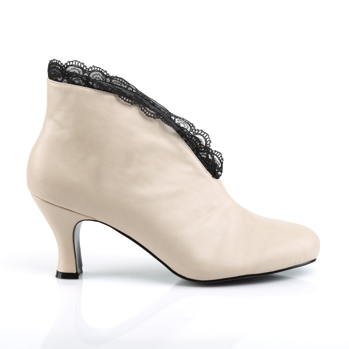 jenna-105-cream-faux-leather-black-lace-pleaser-pink-label-fetish-shoes-no-platforms