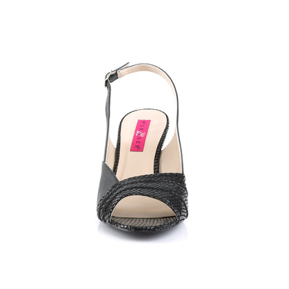 KIMBERLY-01SP Pink Label 3" Heel Black Fetish Footwear-Pleaser Pink Label- Drag Queen Shoes