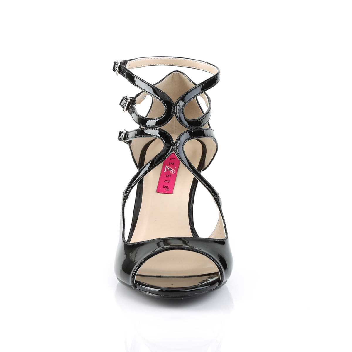 kimberly 04 black shiny pleaser pink label fetish shoes no platforms